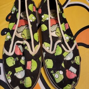 Womans Size 11 Invader Zim Flat Slip On Shoes Emo Scene Goth Nostalgia Viacom